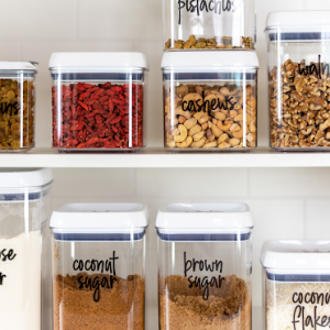 Organizer Virginia Beach Clear labeled food storage jars