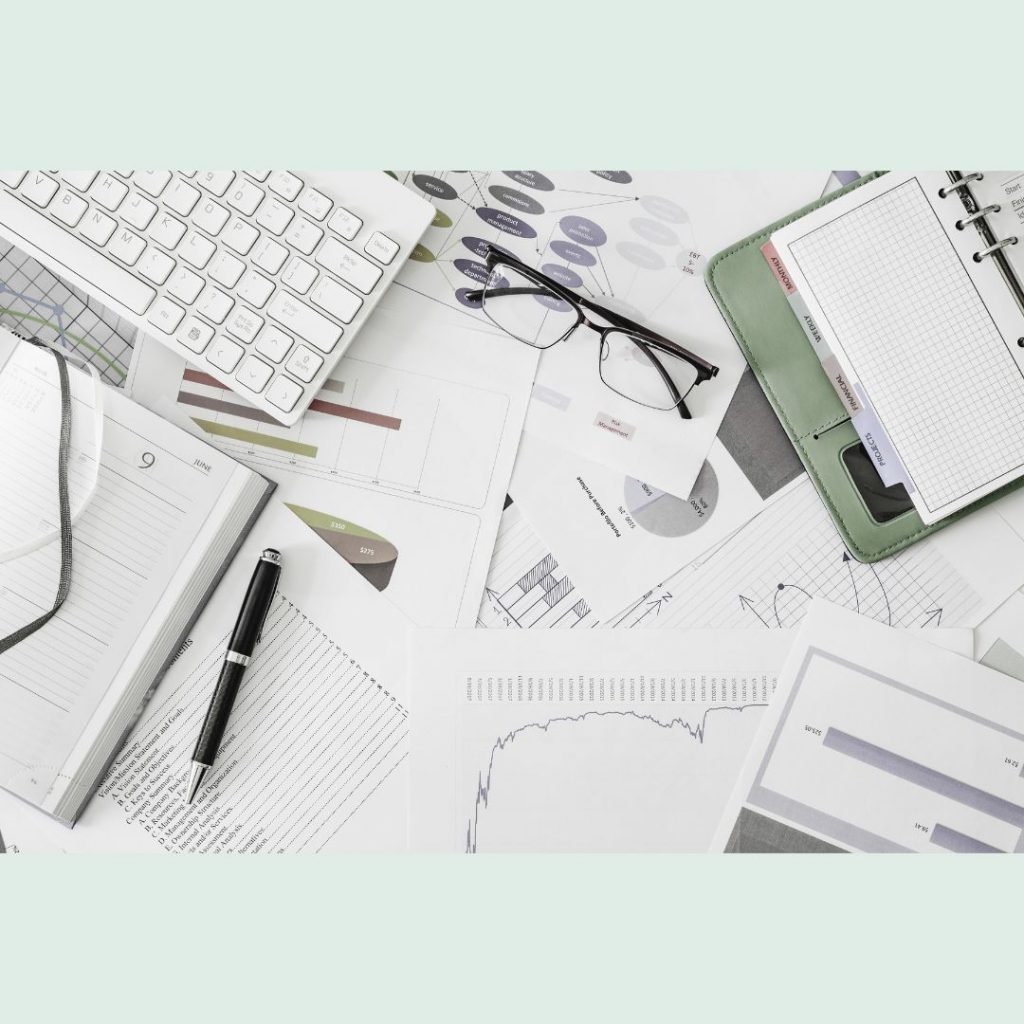 Messy papers on a desk