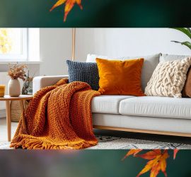 Organized living room downsized and decorated in fall colors